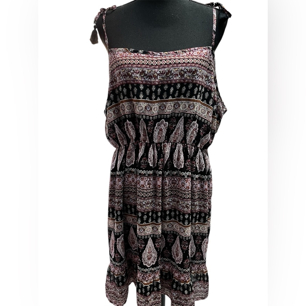 Live to Be Spoiled Tassle Tie Shoulder Mini Dress 2X